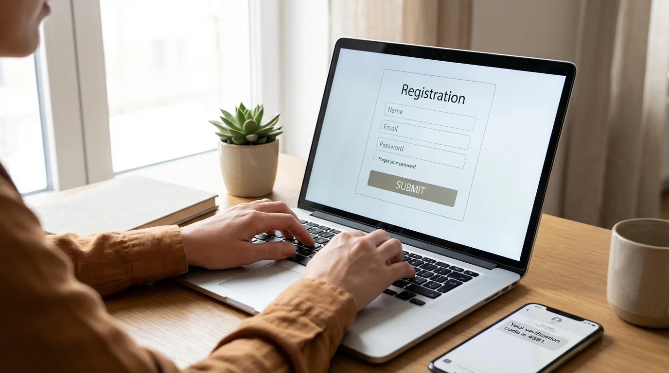 Step by step casino registration showing UKGC licence verification