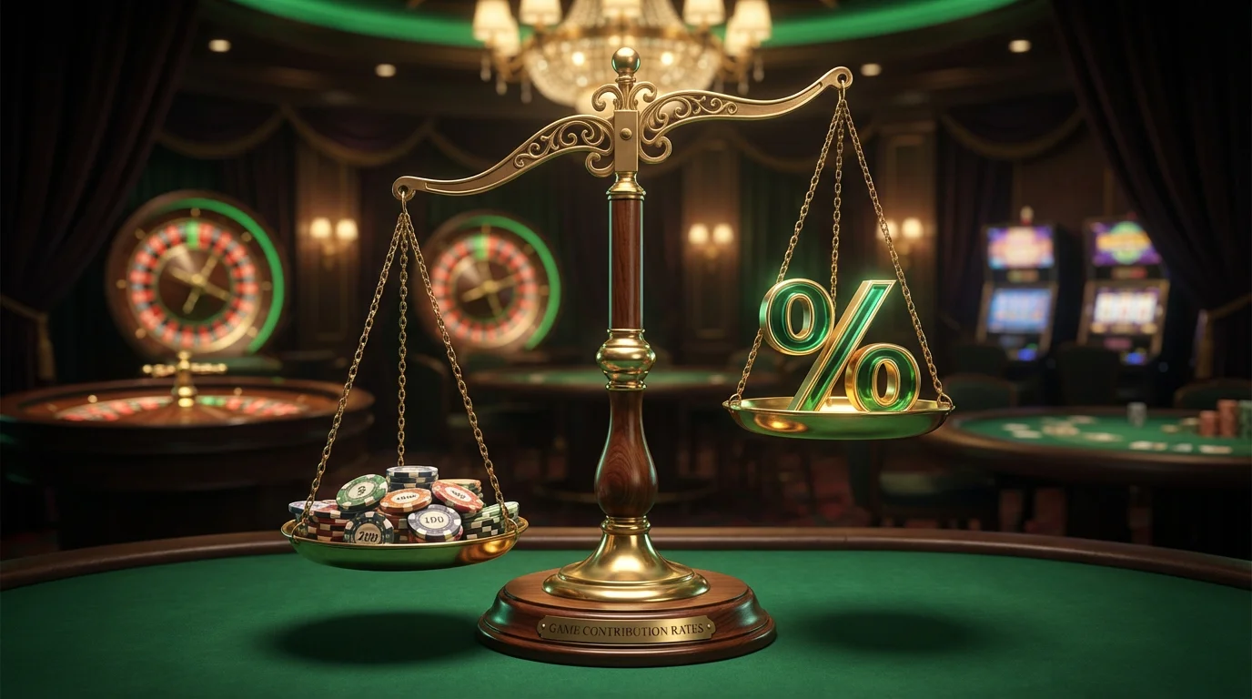 Casino bonus game weighting and contribution rates